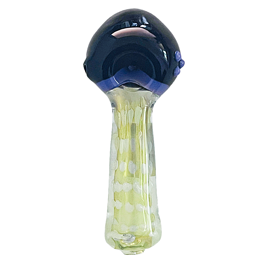 Black Headed Spoon Handpipe With Bubble Look Base | 4 inches | Assorted Colors product image
